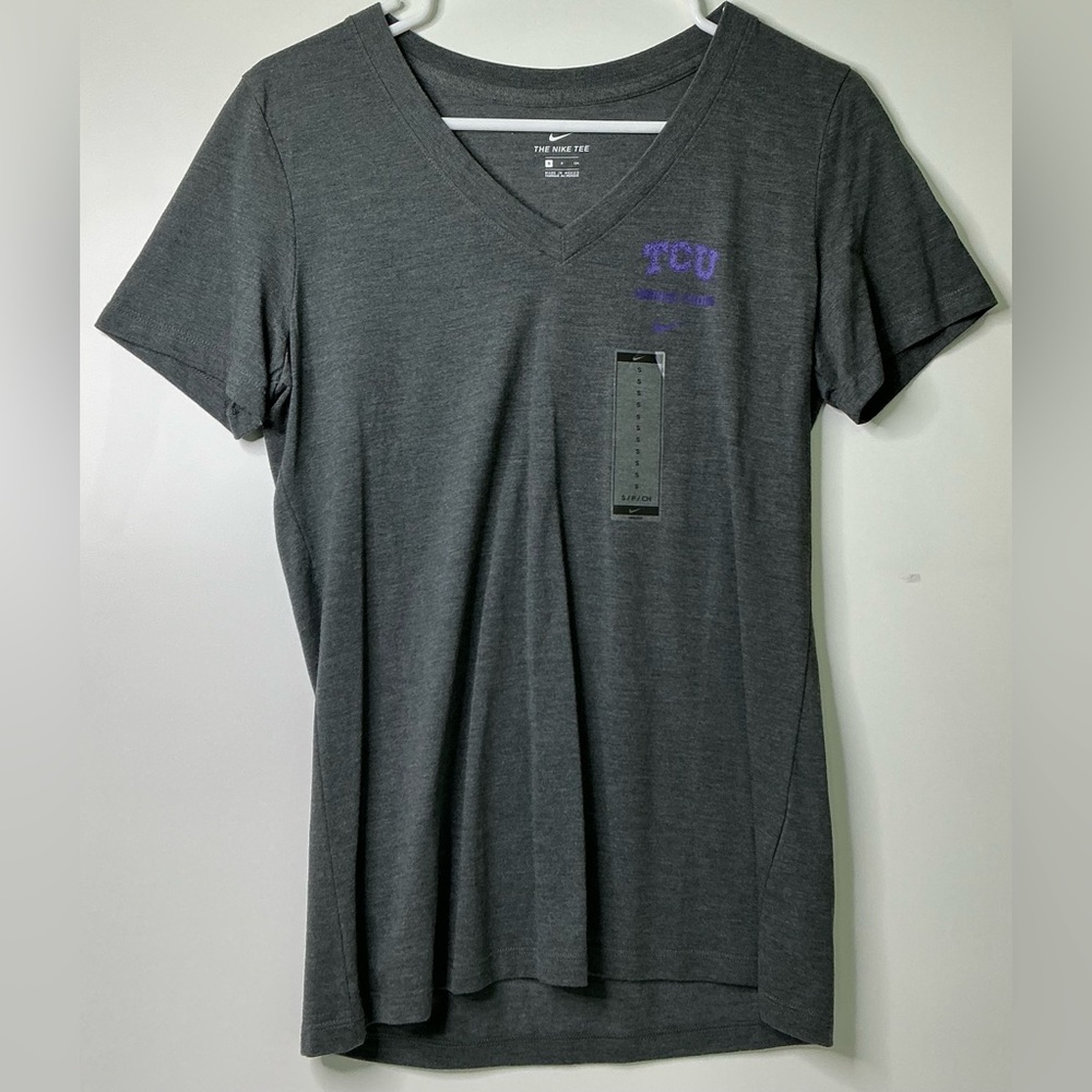 TCU Horned Frogs Nike Nike Tee Short Sleeve Shirt Women’s Gray Purple New